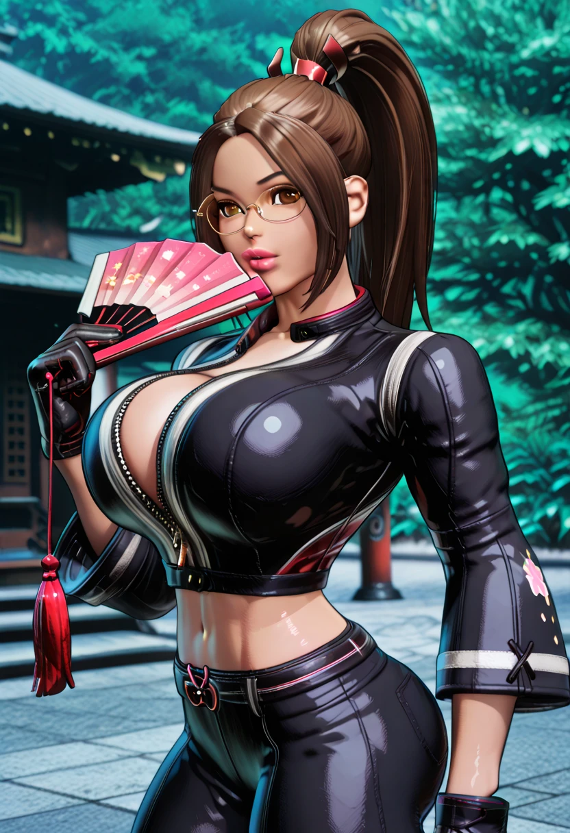 Immerse yourself in the world of game art with this visually diverse and creative half-length photo of a 20-year-old girl, featuring a close-up of her detailed eyes and large breasts.