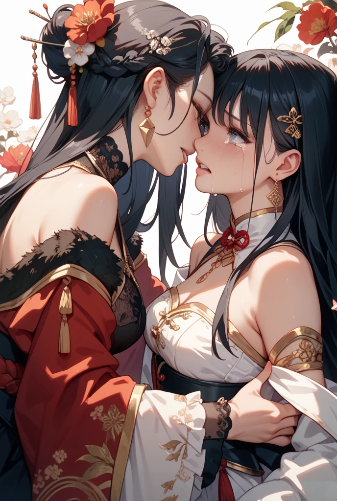 3 girls kissing,third girl just watching and crying can do nothing,witches,witch hat,Student uniform,Formal attire,jk,JK school uniform,pleatedskirt,Bright colors,Magic background,lesbian,french kiss,wet kiss,french kiss,face to face,hugs,cuddle,Close contact,Snug together,Side Body,kiss,tongue kissing,Lovers,touch each other,Matching hairstyle,Matching poses,desire big breasts,squelch,Body overlap,squishing,Love,love each other,Matching decorations,sexy pose,lacepantyhose,Pantyhose wrap around the hips,Silk clothes wrapped in all skin,skintights