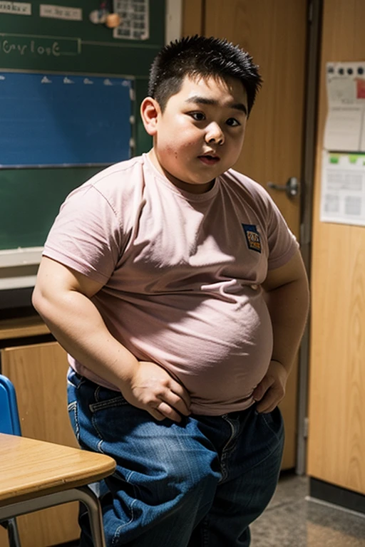 7 year old sports shear hairstyle guy、Live-action style。fatness