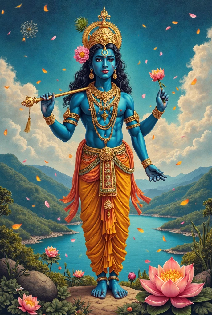 Generator Mahadev image background butterfly and flowers in cloud 