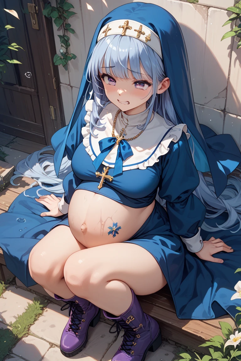 Highest quality,masterpiece,8K,1girl,((loli,big breasts,little girl:1.3)),((orgasm,blush:1.3)),angry, sweat,1girl, celia claire,((vagina,excessive cum,cumdrip:1.3)),thighhighs,bedroom,bed,lying,on back,pubic hair,open legs,pubic tattoo / crotch tattoo,glowing tattoo,((Nude:1.1)),((((spread pussy,crotch grab:1.1)))),pregnant
