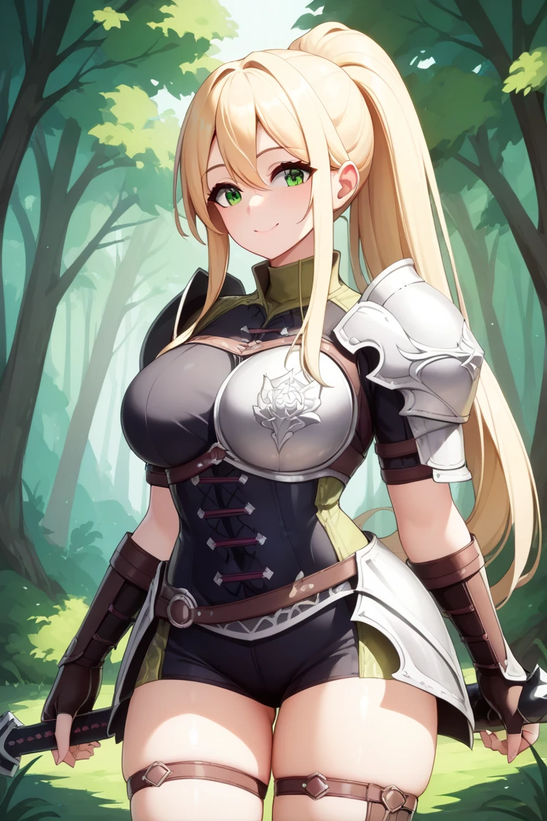 ((best quality)), ((Meisterwerk)), (Detailliert), Perfektes Gesicht. Gefesselte Weibliche Elfe. im Wald. with armor, lightly dressed, big breasts
