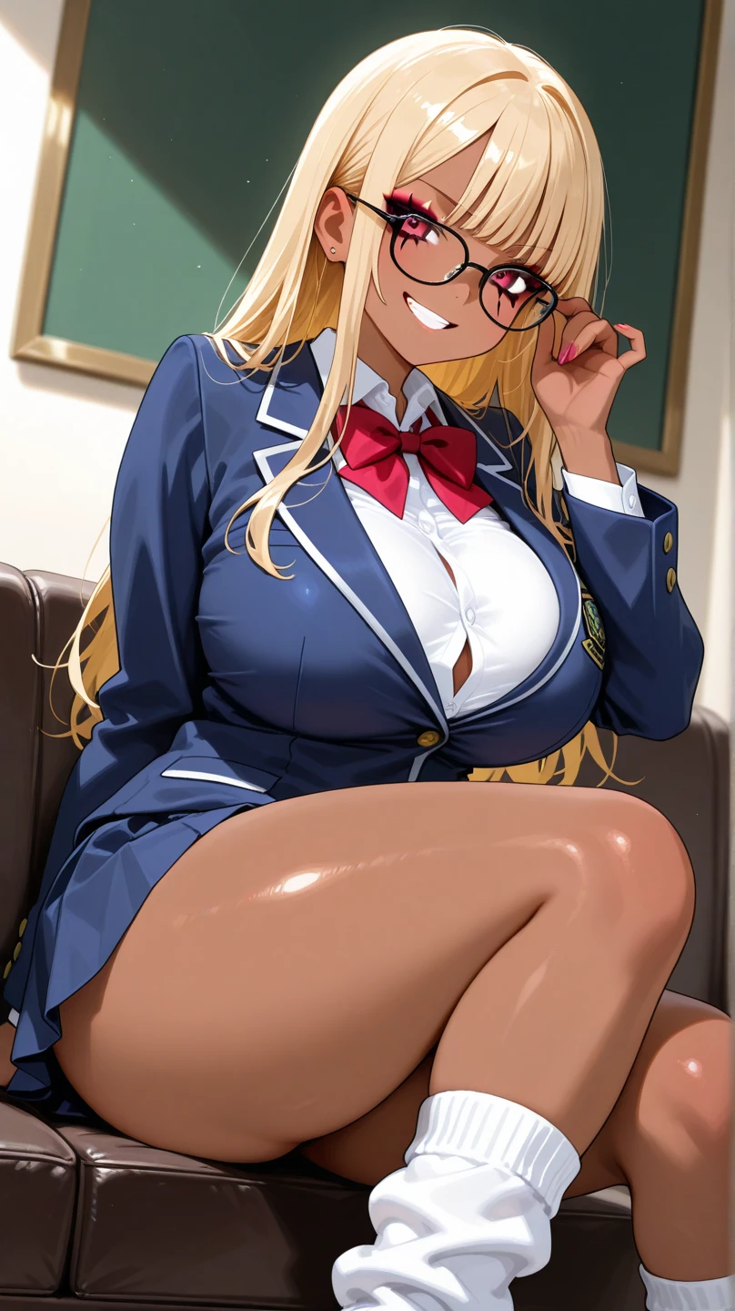 (((Spread your legs、Shooting from below、光沢ofある下着))、(((Accentuate the crotch、白色ofパンティー)))、Highest quality, 8k, masterpiece :1.3)), whole body, Sharp focus :1人of少女,光沢ofある肌,SSexy pose,Highest quality,Tabletop,shape,Very delicate and beautiful,Hmph,8k壁紙,wonderful,In detail,Official Art,Very detailedなティッカーUnity 8k壁紙,Incredibly ridiculous,Large file size,Very detailedな,High resolution,Very detailed,Beautiful details,Realistic,X-ray,The queue is full(of,(((Uniform Blazer、mini skirt)))、(((Big Breasts、blonde)))、(((School、classroom、Dark Skin)))、Stand upright、胸of谷間 , (Sexy Underwear)、((金色of髪、Dark Skin))、Uniform Blazer、Sexy pose、Hairstyle: Twin tails、both hands、Black gal(Dark Skin:1.2)、Dark Skin
