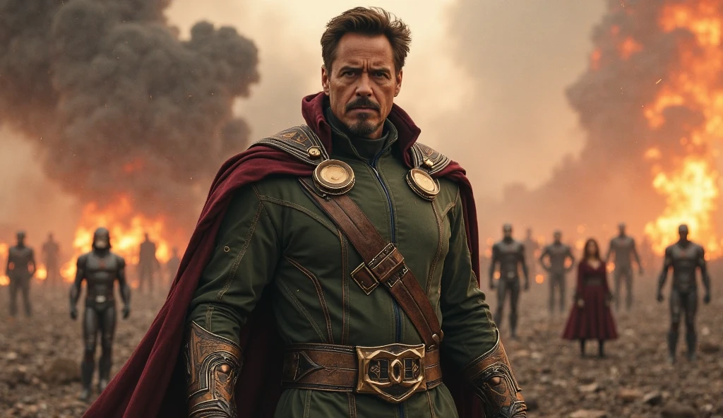 Robert Downey junior in Dr doom with army tank 