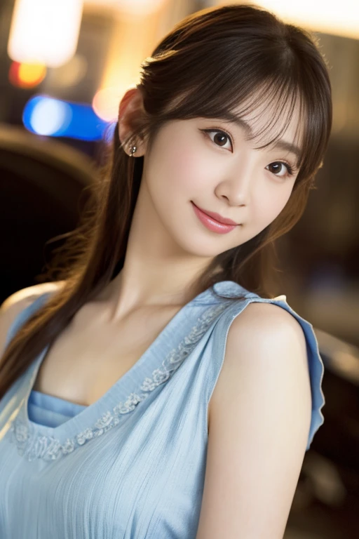 Highest resolution, 4K, Masterpiece: 1.3), A Japanese milf, Sexy: 1.1, fine eyes, Slender figure, Realistic teeth, double eyelids, full body, best quality, detailed, beauty, new year party, wear dress