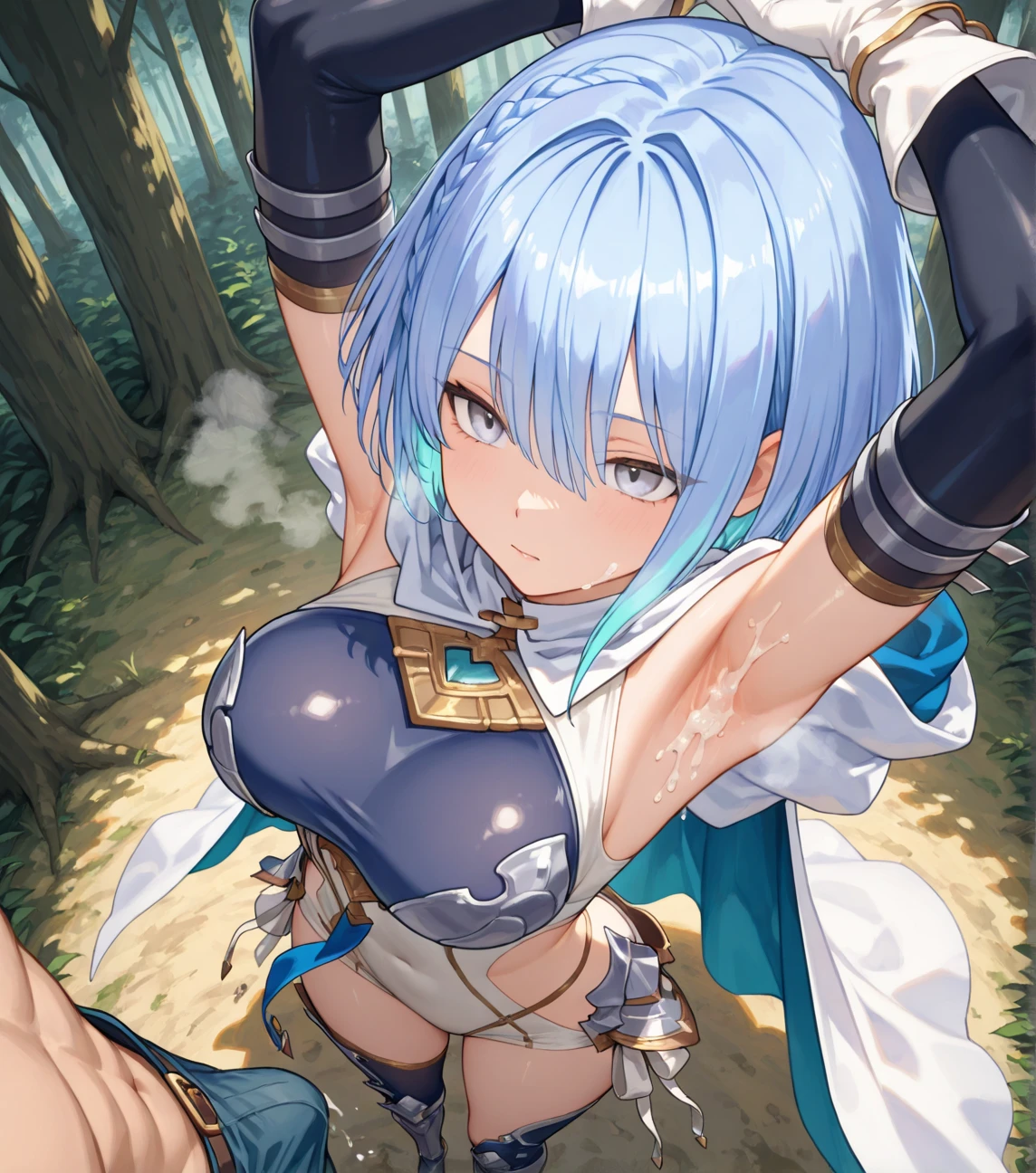 NSFW,masterpiece,Highest quality,High resolution,Super detailed,ganyu \(genshin impact\),(Bikini Armor).Prisoner,Embarrassed,Estrus,excited,blush,Sweat,orgasm,Climax,(Squirting),Ahegao,Roll your eyes、squint,(Middle-aged men),Having intense sex,Insert,Creampie,,in the forest,camp