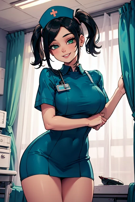 Full body image of Rio Morales from Spider-Man: Into the Spider-Verse, full body in image, wearing her original outfit (nurse scrubs or casual clothes), long dark hair, female body, slender and caring body, dynamic pose, detailed pose, simple background, expressive face showing warmth and care, focus on face, line art, sketch
