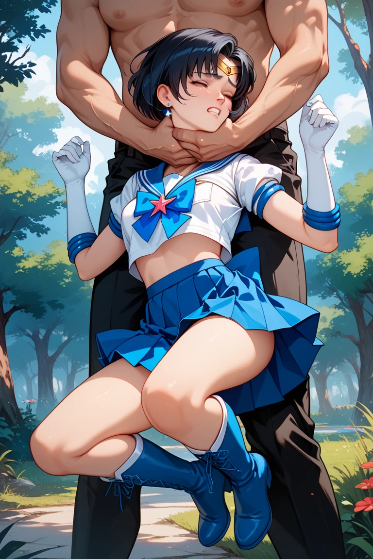(masterpiece, best quality:1.2), Shader, High contrast, behind shot, 1girl, kawaii, (super big breasts, micro waist, very long legs:1.5), Firm , Black hair, short bob hair, short height, scrawny and thin body, Light Skin, cute big eyes, cute beautiful thin face, serafuku, pigeon-toed, wet and sweaty, visible ribs, sex with ejaculating super big penis man, ugly big man is big hands and fat dick, Cowgirl position, she V sign, Trembling