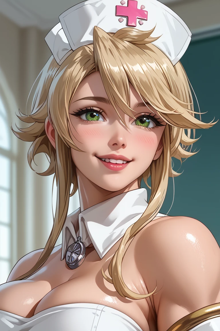((Лучшее качество)), ((шедевр)), (подробный), The nurse shows her big breasts