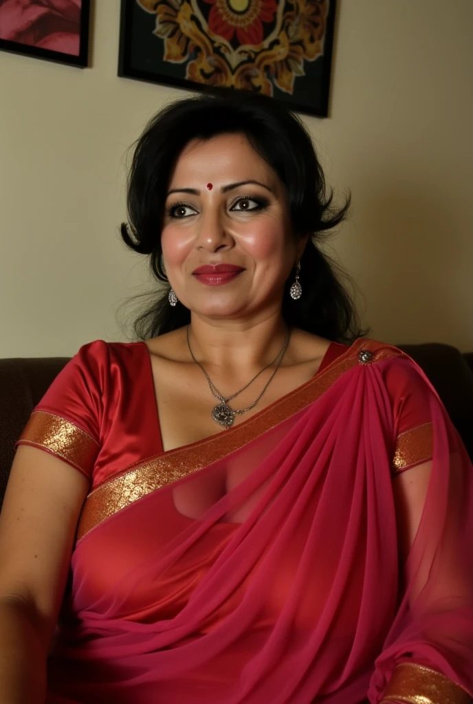 Rayuji, 1girl, ((50-year-old slim Iranian woman)), (((MILF))), ((50 years old)), (((old woman))), grandmother, (((mature woman))), ((body texture of a 50-year-old woman)), ((wrinkles on face)), ((visible eyebags)), (((over-sized breasts))), ((sagging breasts)), cleavage, ((deep brown skin tone)), ((long wavy dark brown hair), ((full nudity)), (((upper body and upper legs)))
