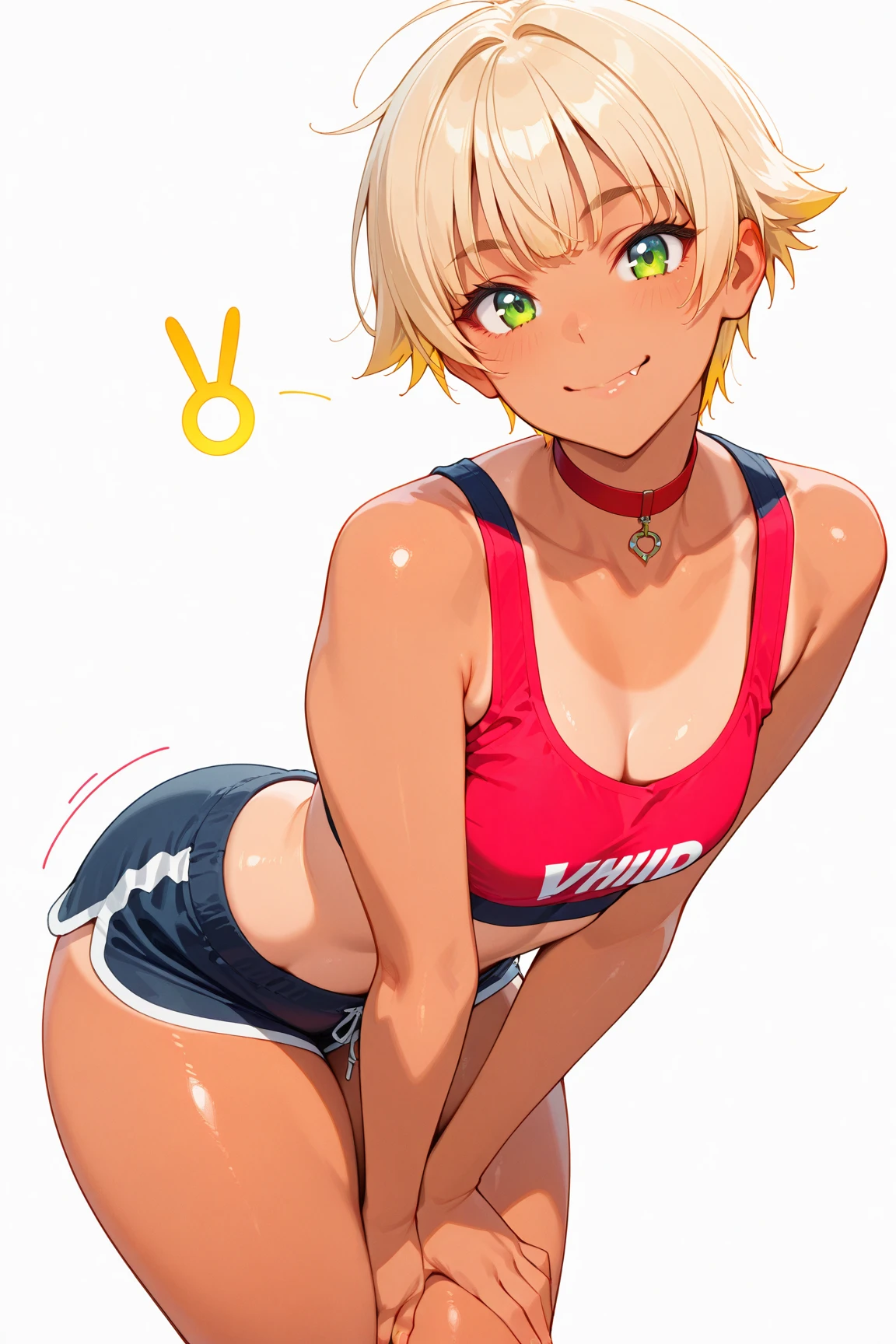 (((masterpiece))), ((highest quality)), (Very detailed), ((High resolution)), ((8k)), ((Anatomically correct)), One very cute girl, Baby Face, (Small breasts), Vocaloid, (Kagamine Rin), Blonde, Short Hair, Letting down your bangs, (Short), (Petite), Charming smile, Blue eyes, Best moment, Delicate arms, Detailed skin texture, Intricate details, Very detailedな顔, Beautiful thighs, Beautiful curves, (Sweating), Love hotel room, ((Cheerleader)), ((Hold the pom-poms in both hands)), ((Pink Micro Bikini)), heart,