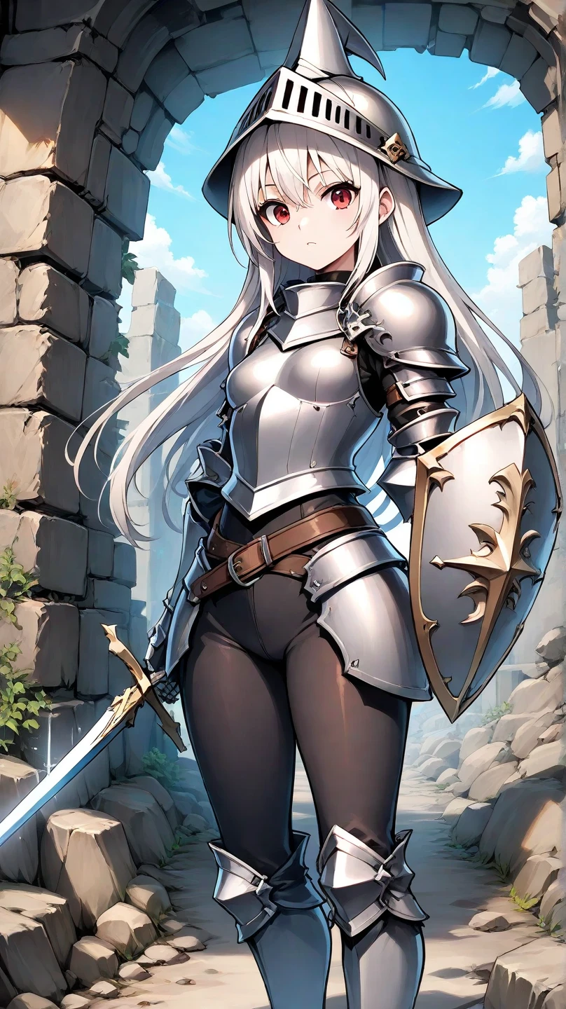 female knight armor mini skirt Panty shot White underwear battlefield
