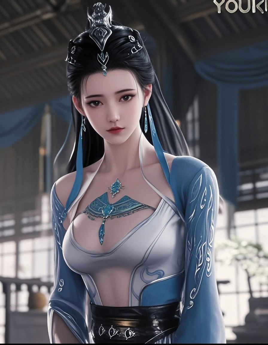 a close up of a woman in a red dress with long hair, beautiful alluring anime woman, a beautiful fantasy empress, inspired by Du Qiong, seductive tifa lockhart portrait, ((a beautiful fantasy empress)), seductive anime girl, beautiful anime woman, glamorous tifa lockheart, beautiful avatar pictures, mai shiranui, lady in blue sky armor, tifa, (lingerie:1.2), photo realistic, upon_body, tyndall effect, photorealistic, dark studio, rim lighting, two tone lighting, (high detailed skin:1.2), 8k uhd, dslr, soft lighting, high quality, volumetric lighting, candid, Photograph, high resolution, 4k, 8k, Bokeh,