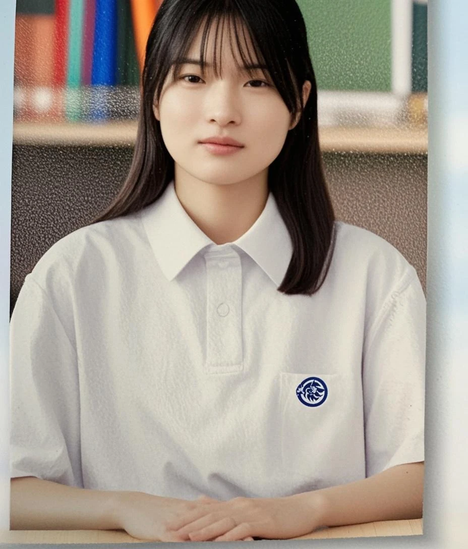 (top-quality、8K、masterpiece:1.2)、1 female、((toddlers))、(4years old)、portlate、dressed in a white t-shirt、japanes、Put your face and upper body in、White background、facing the front there