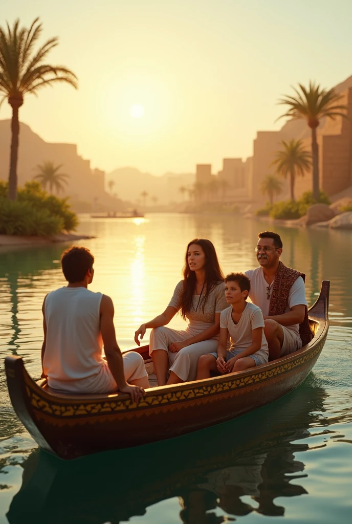 Dispute between two Egyptians in a canoe, Who can throw the other into the water?. 