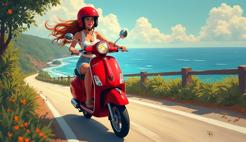 official art, unity 8k wallpaper, ultra detailed, aesthetically pleasing, High quality, masterpiece, best quality, a girl ( beautiful girl) in red black shirts standing in a crowd, music video, Mexcican mafia, gang members, rapping, gangs, hip-hop, hip - hop, street gang, thug life, gang, lowrider life style, gansters glamorous and sexy, red hair, beautiful face, green eyes, sexy pose, best quality beautiful face