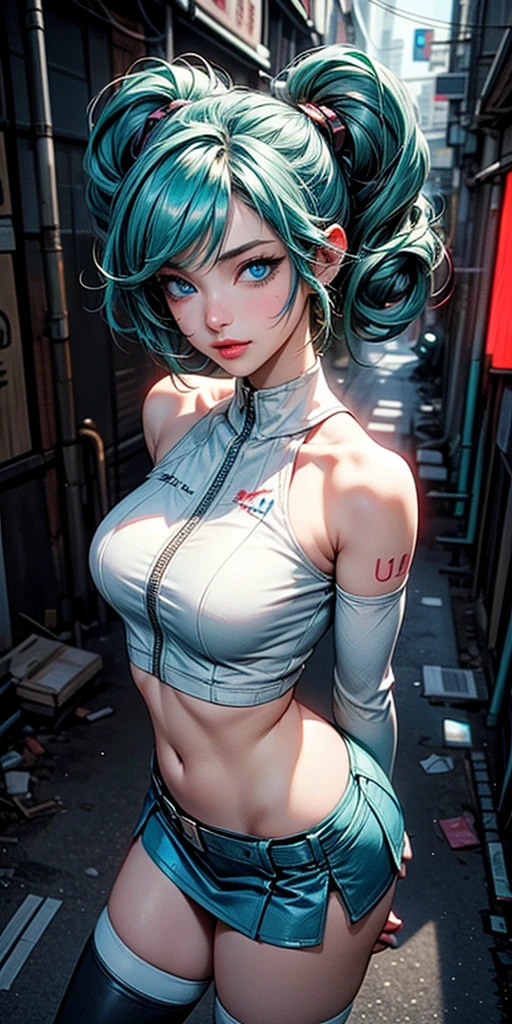 Hyper realistic super detailed sexy Mitsuri Kanroji, NSFW, Very detailed, expressions faciales sexy, seductive facial expressionace detail: 1.4): 0.4], 16K resolution, 4k resolution, dinamic lighting, High definition resolution, (sexy pose, Position attrayante), (hyper realistic: 1.4),  , (sun light: 1), (pleine hauteur: 1.8),(contrasting background: 1.5), (Anatomy of the hyperrealistic arm), (Hyperrealistic anatomy of the legs), (peau propre), (lighting cinematic: 1.7), (intime), (Technologie NVIDIA RTX Ray Tracing), (Ventre plat parfait), (image couleur),Create a 4K resolution, ultra-realistic, and extremely detailed artwork featuring a Mitsuri Kanroji in a corporate office setting with a provocative style. Mitsuri Kanroji  the central character in the artwork. She stands in front of a big glass window of a modern office offering a cityscape view.

 ((Mitsuri Kanroji (from "demon slayer"))), a girl with long green-pink gradient hair and green eyes, green hair, gradient hair, multicolored hair, long hair, braided hair, She has a commanding presence. She has a provocative yet professional silhouette,  emphasizes her figure. Her makeup  bold, with striking red lips and a gaze that demands attention.

She  dressed provocatively,  a bold fashion statement. yellow leotard, orange leotard, thigh gap, bare shoulders, a touch of glamour to her overall appearance. shy and slight smile, thigh gap