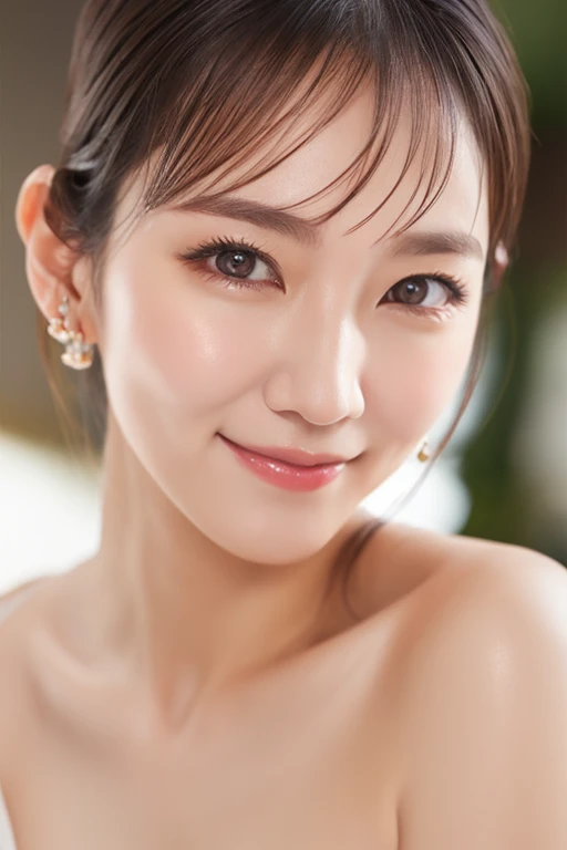 (masterpiece:1.3), high resolution, ultra detailed, extremely detailed CG unity 8k wallpaper, realistic, photo-realistic, RAW photo, beautiful detailed face, pale skin, realistic glistening skin, detailed cloth texture, detailed hair texture, Perfect body, Beautiful Face, accurate, Anatomically correct, Highly detailed face and skin texture, natural neck length, (beautiful hands), (fair skin:1.1), (well-aligned teeth:1.1), (Sweaty skin:1.2), 
BREAK, 
Detailed eyes, symmetric eyes, Light Brown eyes, Double eyelids, Thin eyebrows, (Glossy lips:1.4), ((A face with waiting for a kiss:1.2)), (blush:1.1),  (beautiful smile:1.1), 
BREAK, 
(A classy and Cute mature woman:1.3), (40 years old:1.4), (nude, nsfw, very erotic nipple:1.4), 
BREAK, 
medium large breasts, slender figure, firm abs, 
((half updo, black hair, bangs:1.2)),  (cowboy shot:1.2), (looking at viewer), cowboy shot, (From front:1.5), 
BREAK, 
 (cooking at kitchen:1.3), 
