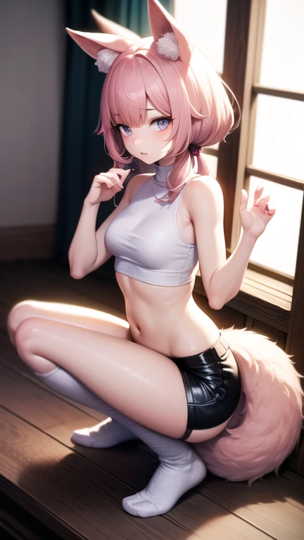 anime, cute, attractive, muscular female, tanned skin, abs, sharp teeth, long messy hair, fur collar jacket, ripped leggings, solo girl, abdominals, crop top, sweaty, warm colours, anime girl, hot, open jacket, flannel waist wrap, graffiti background, paint splatters on clothes, urban background, tomboy, vibrant pink paint splatter, muscle mommy, blue eyes, visible abs, aerosol can, artist: Naturalton, artist: Kairunoburogu, artist: Reiq, futuristic, new age, highly detailed, digital painting, concept art, masterpiece, artstation, brown skin, presenting feet, soles, smug expression, stirrup socks, Footjob, nsfw, big penis, cumshot, dehya (genshin impact), cum on feet, arms up, armpits, smirk, cum in pussy, bukkake