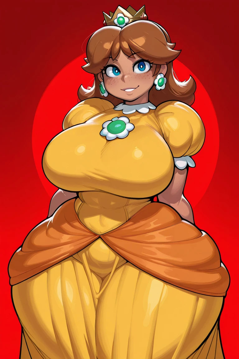 princessdaisy, princess daisy, blue eyes, long hair, orange hair,
BREAK crown, daisy, dress, flower, gem, gloves, orange dress, puffy short sleeves, puffy sleeves, short sleeves, white gloves,
BREAK indoors,
BREAK looking at viewer, (cowboy shot:1.5),
BREAK (masterpiece:1.2), best quality, high resolution, unity 8k wallpaper, (illustration:0.8), (beautiful detailed eyes:1.6), extremely detailed face, perfect lighting, extremely detailed CG, (perfect hands, perfect anatomy), (large breasts:1.6), lamia