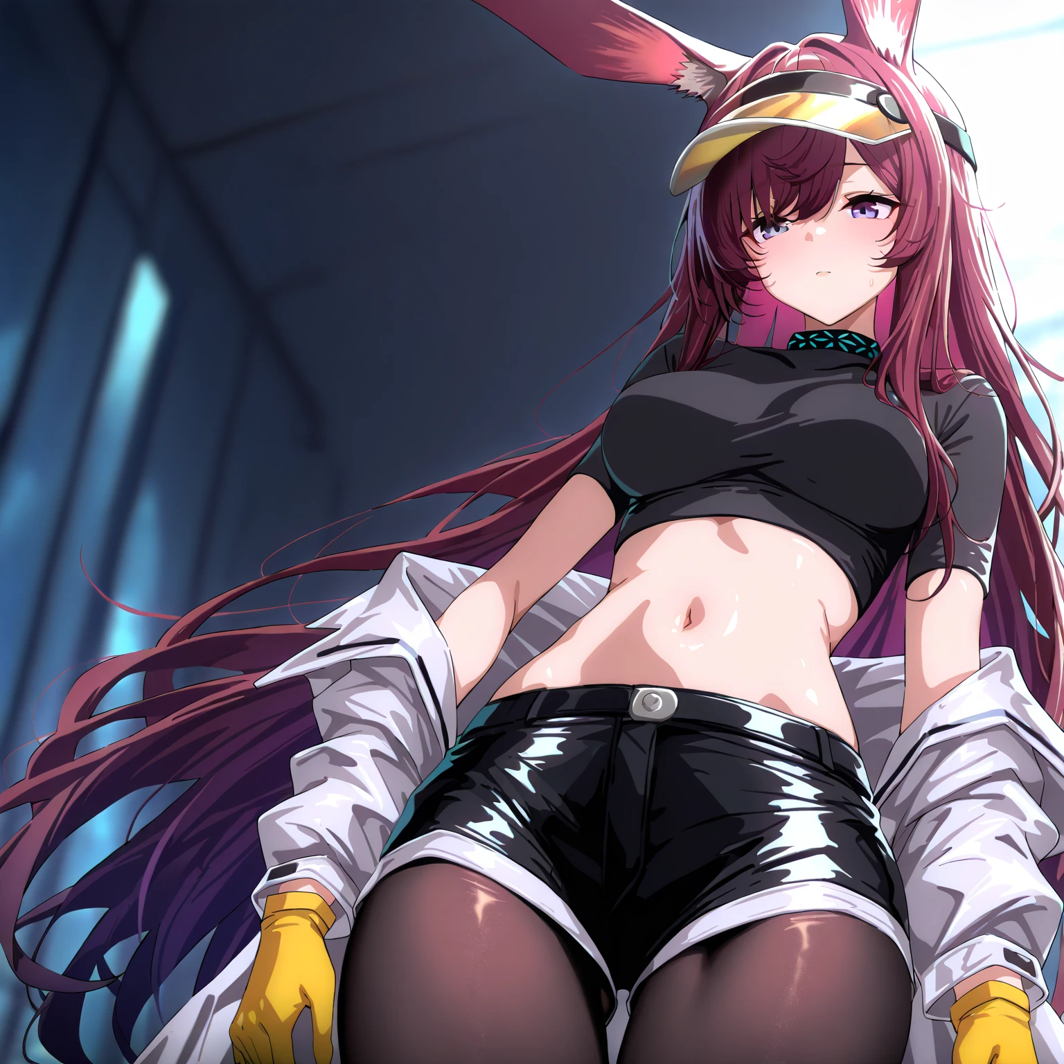 ((((torture)))),Pink hair,pinkhair,Twin-tailed,M-shaped legs、bunny、Rabbit ears