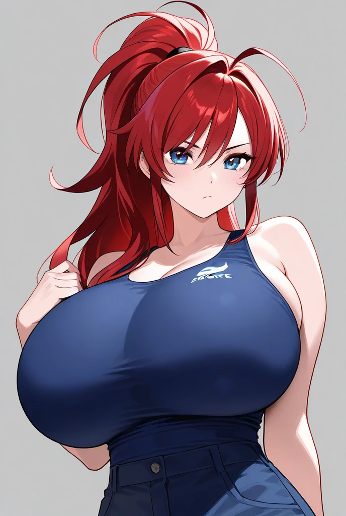 masterpiece, best quality, absurdres, illustration, 8k, perfect shadows,perfect lighting,hdr, ambient lighting, cowboy shot,shiny skin,skindentation, beautiful body, (blush:1.2) NamiFinal, orange hair, long hair, blue eyes, (black crop top, turtleneck, bare shoulders, black split skirt, underboob, jewelry earrings, blue eyes, complex detailed background, inside, luxury palace) (gigantic breasts,hourglass body, thin waist,very slim waist)extremely detailed face,detailed eye makeup, detail face, nice detailed eyes,nice hands, perfect hands (realistic pupils,realistic iris:1) heavy eye makeup,glowing eyes, Bright eyes,standing,standing at attention,(evil smile) (gradient grey background) , gigantic breasts, curvy
