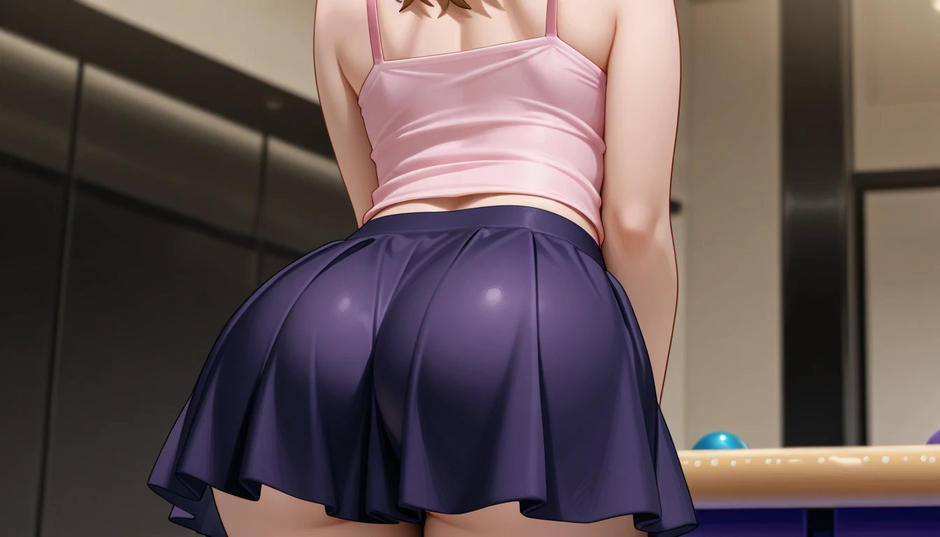 xyzsparkle, 1girl, jewlery, tank top, makeup, sparkles, disco, 1girl,masterpiece, best quality, high resolution, high resolution, bob, brown eye, college girl, dress, skirt fluttering in the wind, socks, cowboy shot, ((thin white thin panties)), sliding down panties, legs wide spread, (legs wide open), squatting, kneeling, standing knees, from below, focusing on the hips, (a lot of sweat), drooping eyes, ( Beautiful detailed eyes), ((pubic hair)), sexy look, pubic hair sticking out