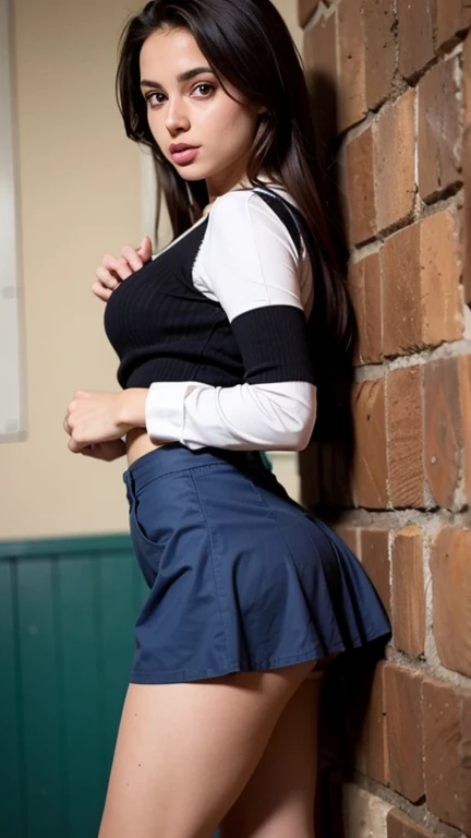 (8k、RAW Photos、Highest quality、masterpiece:1.2)、(Realistic、Realistic)、1 girl、((Check mini skirt、Loafer Uniform、blazer、Small breasts、classroom、((On all fours))、Show off your ass、turn around、Open your legs to the side:1.6、White silk panties))、Lots of eyelashes、Add shine to your eyelids、skeletally correct、Showing off your ass、Spread your legs out to the side、Panty shot、sexy、(Ass close up:1.0)、Skirt Lift、Roll up your skirt、Visible nipples、Showing off nipples、Turn around、Girl photographed from behind