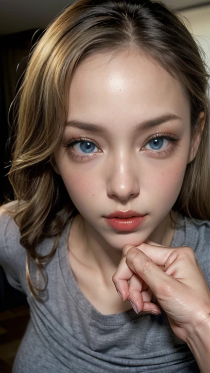 best quality)), ((artwork)), (detailded), (noise free photo), (clear image), ( clear image), (image with natural green eyes),(image with better clarity), feminine beauty, girly face, fleshy lips, femininity, natural blonde.
