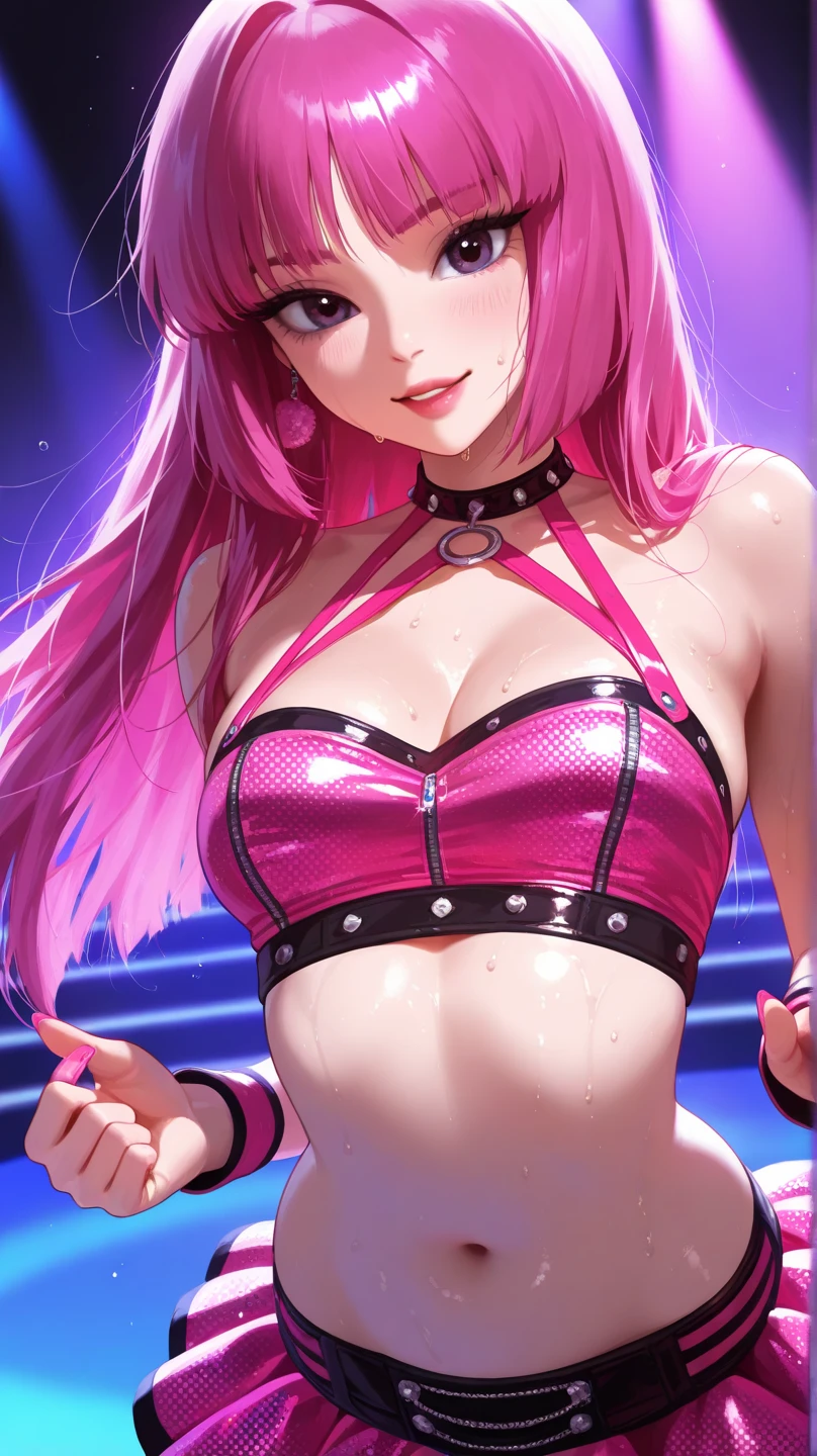 Ari from Lisha Legend performs a striptease dance on the dance floor
