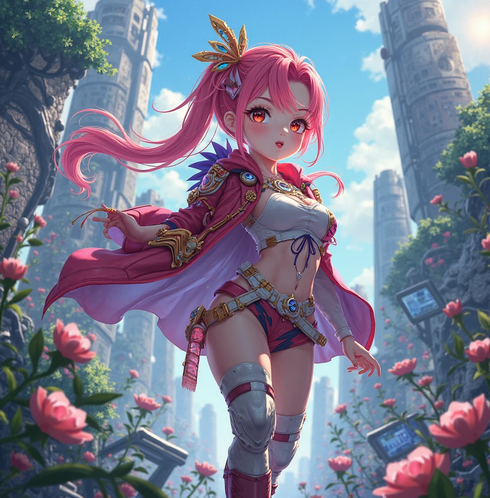 Anime girl with purple hair standing in the canyon, 2. 5 D CGI realistic photo artwork, Kushatt Krenz Key Art Women, Guviz-style artwork, Ross Tran 8 K, inspired by rossdraws, Rosla 1. 0, wlop rossdraws,