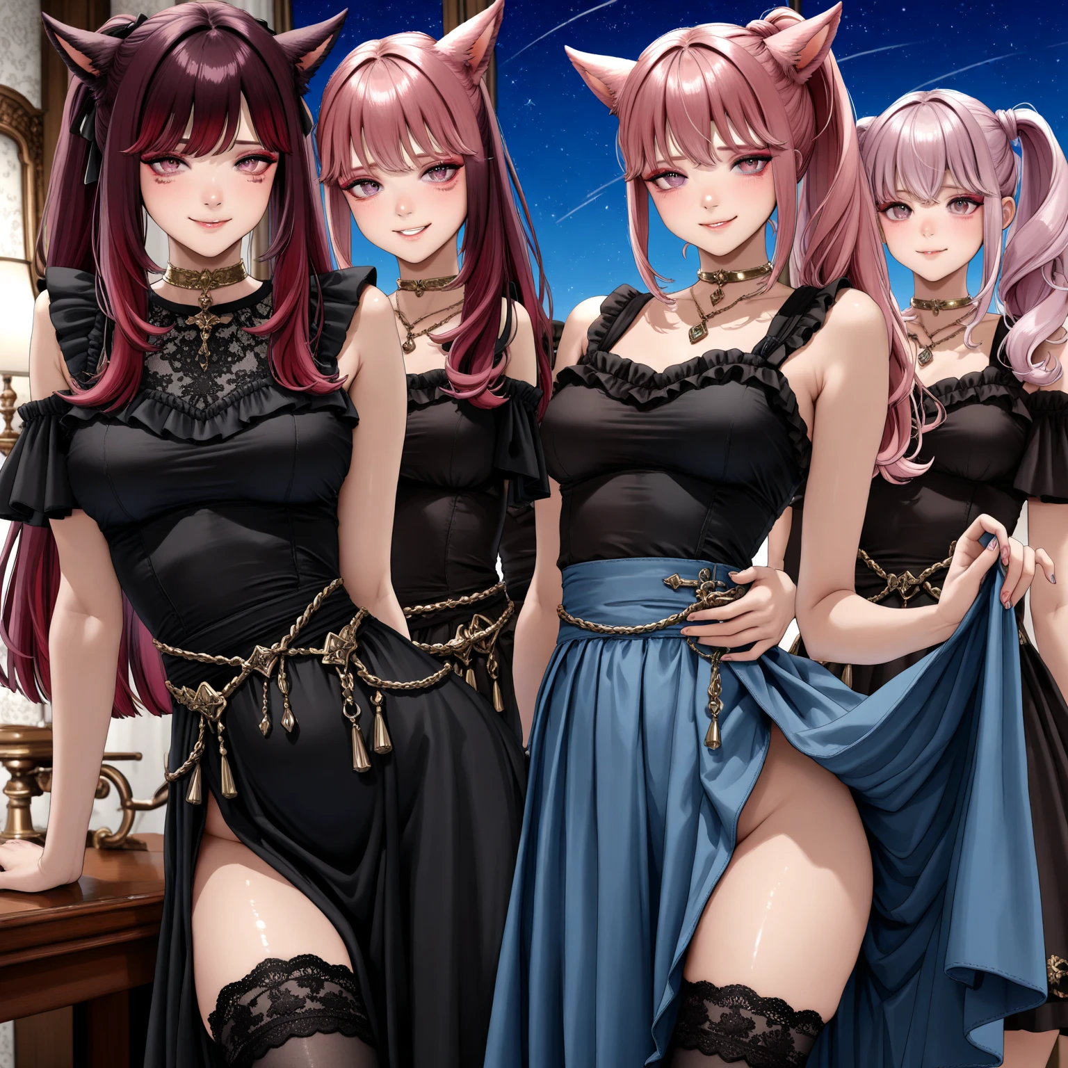 a woman with leg on the stairs and holding her hand over her knee, lewd face, a girl with a cat ears and a bow, female furry mini cute style, a drawing of a debauchery priest many cultist of aphrodite, pudica pose gesture, small cute outline, cell shaded adult animation, sketchy artstyle, holo is a wolf girl, fursona furry art commission, oc commission, lineart, fursona commission, cute!! chibi!!! catgirl, anime catgirl, fox from league of legends chibi, commission for high res, cute anime catgirl, clean anime outlines, full body zenkai! asuka suit, gesture drawn, holding a pudica pose, body pose!, full body drawing, realistic body proportions, full character body, full body concept, full body; front view, female full body, realistic proportions!!, entire body
