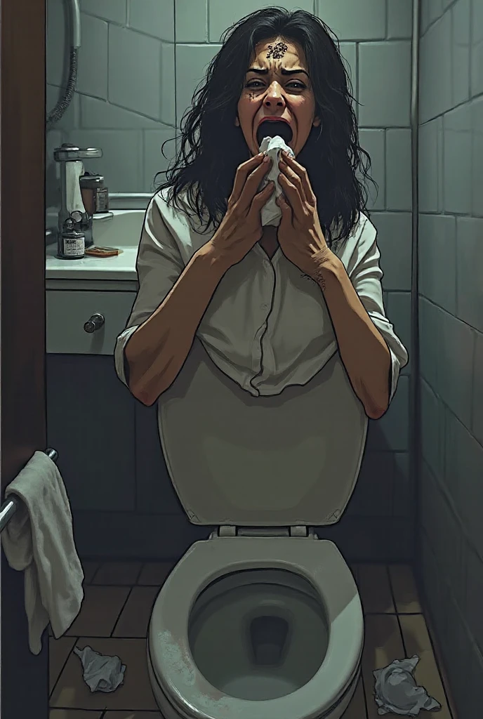 Adele in bathroom, face fuck
