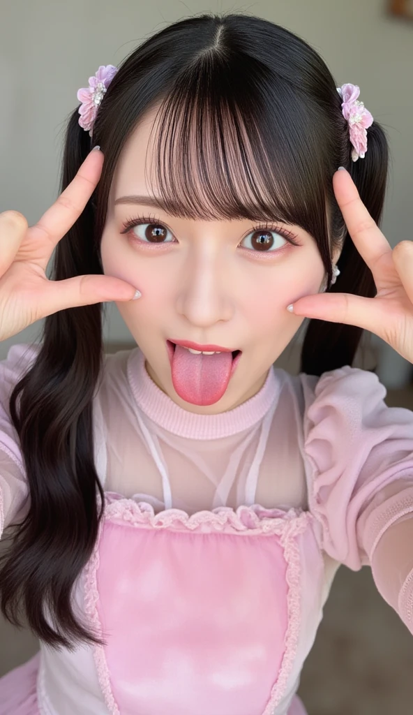 4k、realistic depiction、beautiful image quality、Japanese、beautiful girl、8-year-old、primary school student、女子primary school student口、baby face、Mainly draw the mouth larger、Draw the mouth as the main part of the screen、look up、wide open mouth、tongue、長いtongue、tongueを口から出す、I can see inside the mouth、Open your mouth and show me your throat、Throat is visible、I can see inside the mouth、ヌルヌルのtongue、Plenty of saliva、綺麗なtongue、汚れたtongue、臭いtongue、