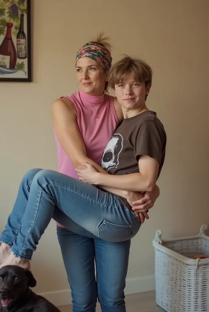 a girl child is sitting directly on the face of a boy lying with his back on the ground, (crushed under the butt) , sitting on the face, turned away showing her butt, wearing jeans, real photo, 8k, teenagers