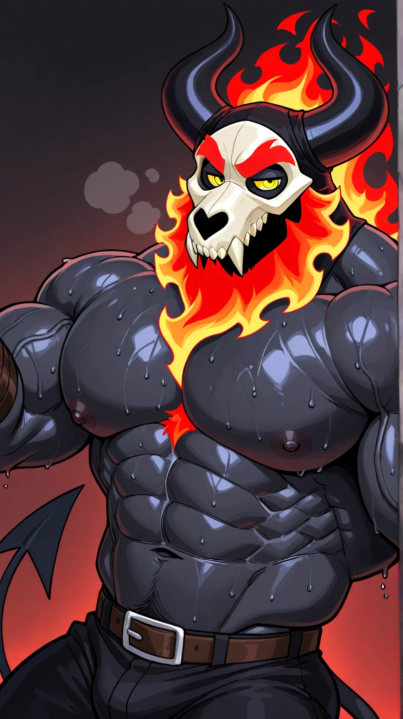 super realistic,Best quality,masterpiece,4k,8k,sharp focus,(detailed veiny muscles:1.2),(surtr:1.2),naked