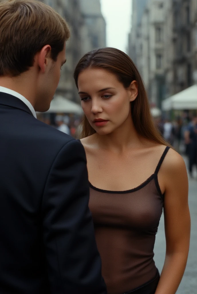 The driver removes the sleeping woman's nipples from her clothes