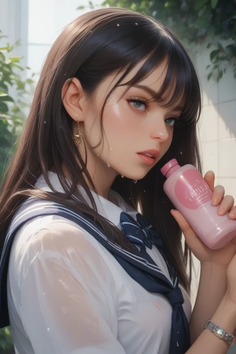 nsfw,(open vagina, vivid pussy, high quality vagina:1.3) ,nsfw, (breast squeeze:1.3),(masterpiece:1.3), (8k, Photorealistic, RAW Photos, Best image quality: 1.4), Japanese, (1 female), Beautiful Face, Idol face、round face,A little small chin, (A vivid face),Young face, (Outer curled short hair:1.3), Beautiful hairstyle, Hair fluttering in the wind、Realistic eyes, Beautiful Eyes, ,Round eyes,(Realistic Skin), Beautiful Skin, Charm, Ultra-high resolution, Surreal, Attention to detail, Golden Ratio, Detail Makeup,Seeing the viewer,Small breasts、Thin pubic hair、(Baby Face:1.2)、Wet sailor suit、Light freckles、(whole body:137cm) 、slender,14age、cute、information、Full body shot,embarrassed,blush,masturbation, dildo, ,(embarrassed,blush:1.5),low angle full body shot,blush, angry,arched eyebrows、nsfw,(cum overflow1.5),