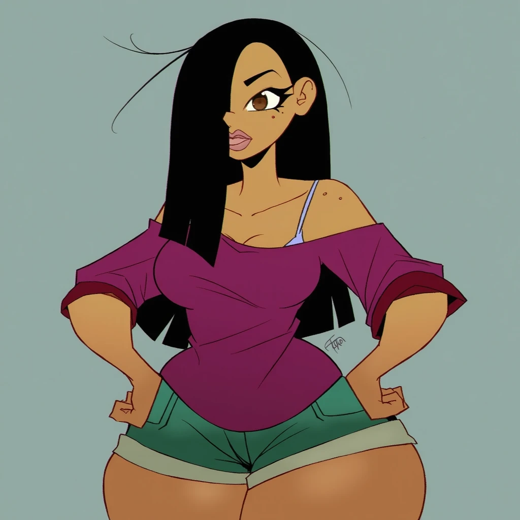 4k, Comic Babes, drawing of a woman in a bikini with a pink blouse, in cartoon style, Cartoon character, CARTOON ARTstyle, highly detailed cartoon, cartoon style illustration, character is in her natural pose, art cartoon digital, cartoon illustration, character posing, animation character, cartoon style, cartoon digital painting, digital art cartoon, show rendering, realistic cartoon, CARTOON ART, blended character
