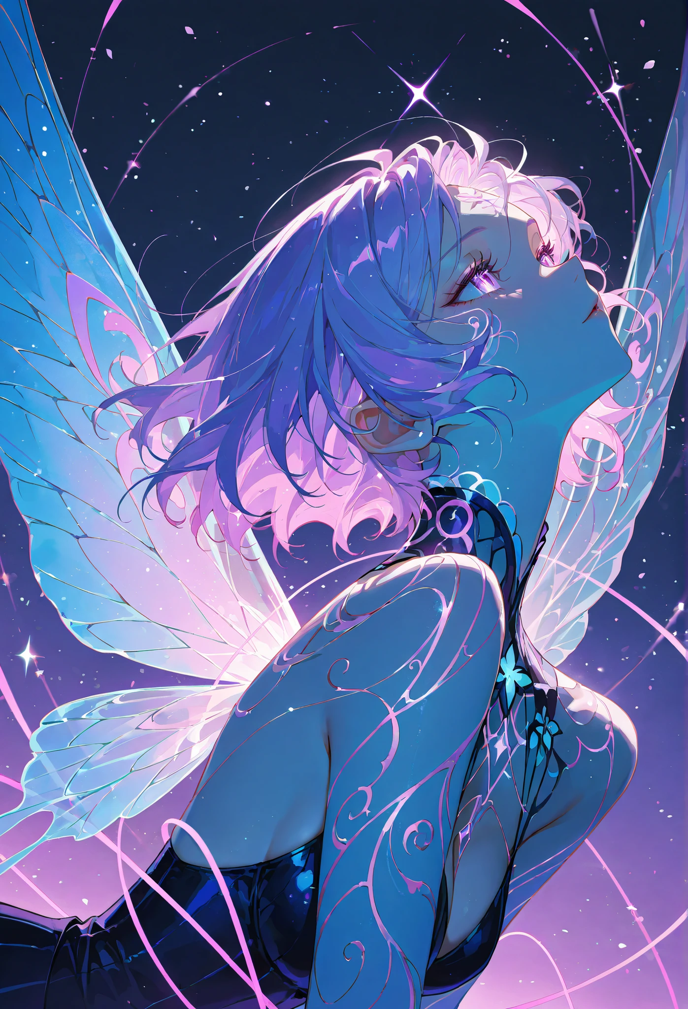 Amethyst butterfly flying