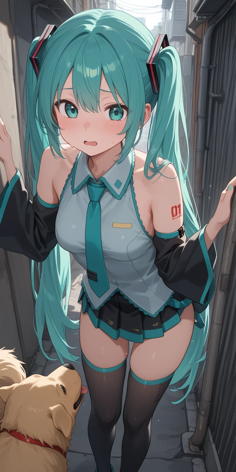 of the highest quality, High resolution,Hatsune Miku , 1 girl, alone, Golden hair, blue eyes, short hair,earrings,big breasts, frown,worried face,1 girl, naked,huge butt , streak,looking at the viewer,push, butt to the viewer,backward