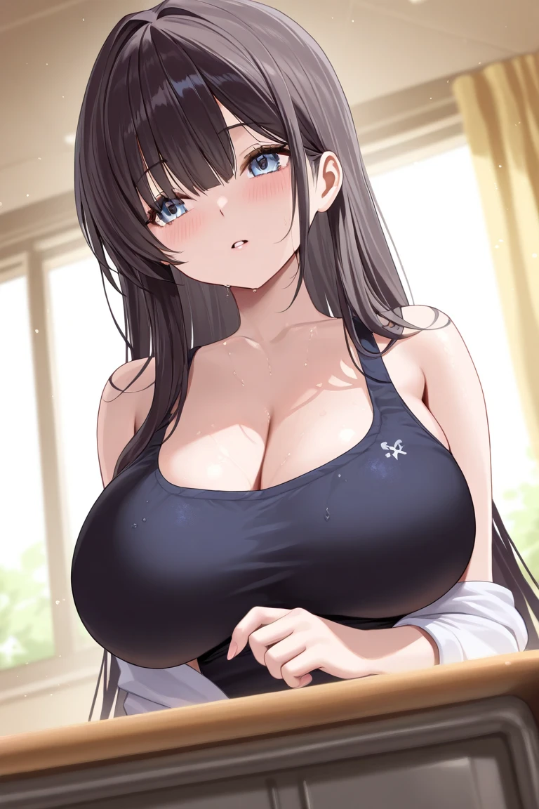 whaite hair，Lori huge breasts cleavage，jk