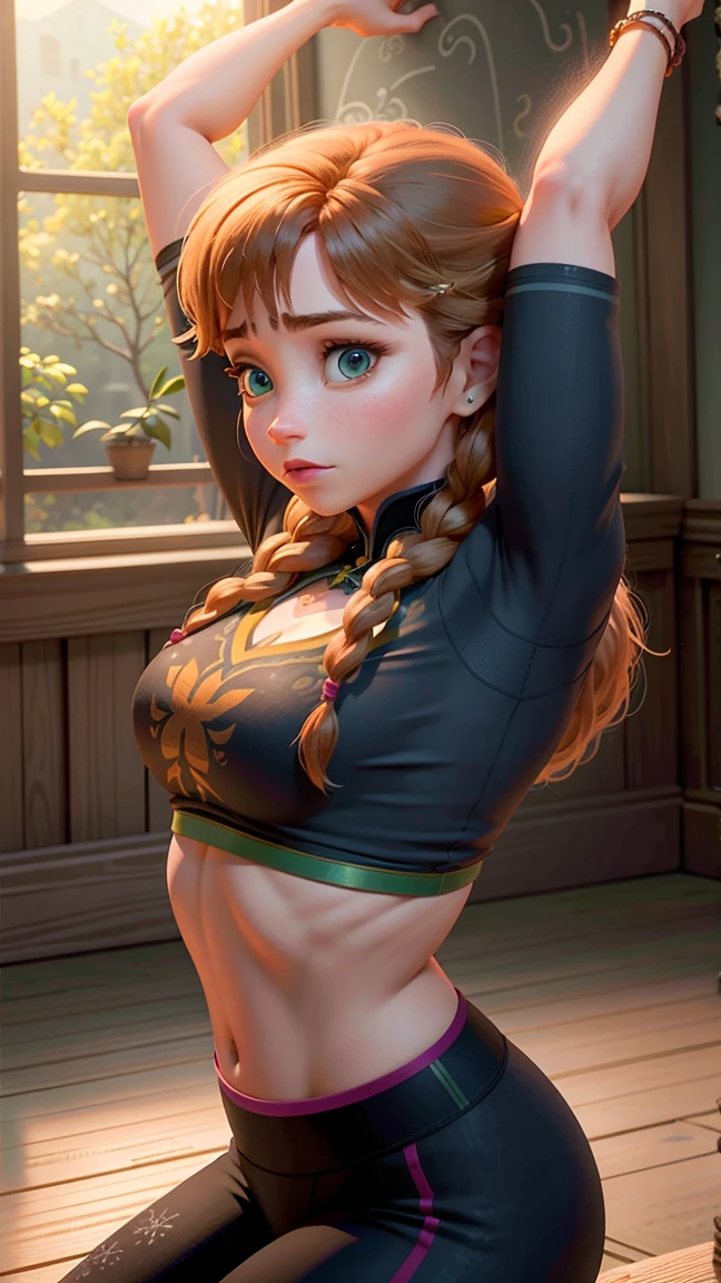 woman, ((Masterpiece, best quality)), detailed skin, highly detailed, cinematic lighting, ultra realistic, blush, looking at viewer in terror, anna, anna from frozen, scared and crying, princess, disney, brown hair, long hair, portrait, outdoor, snow, cleavage, large breasts, wide hips, she’s wet, full body view, tall, tied to a pole, clothes shredded and torn,
skirt, miniskirt, microskirt, black skirt, thighs, in bondage, hands tied up above her head, men surround and stare at her,