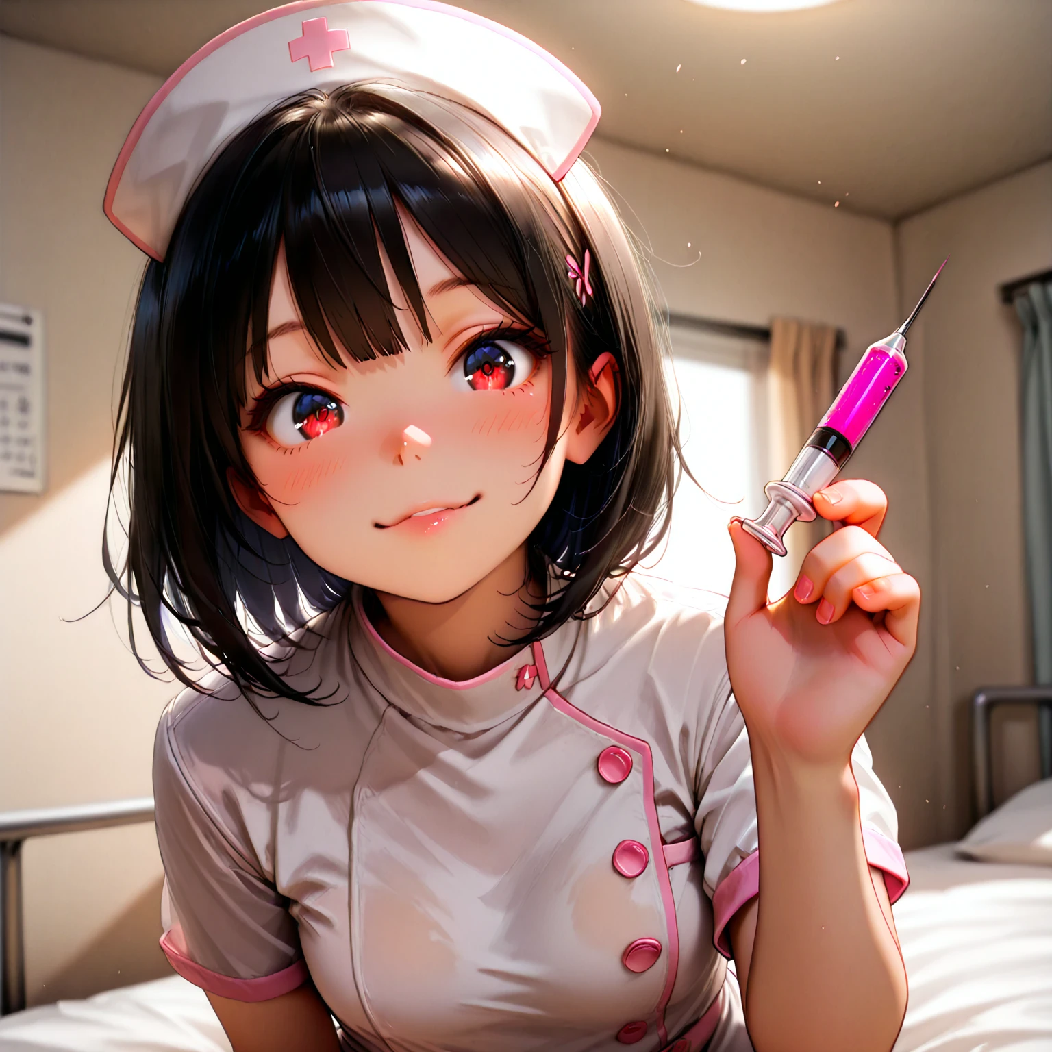 (1 girl), Little,messy hair,brown body hair,(rape face),, masterpiece, highest quality, ultra high resolution, 8k, professional lighting, photon mapping, ,(hospital),low saturation,Front view, full length, realistic background, shallow depth of field, perfect anatomy,,((cute:1.5)),(10 years old:1.5)、(nurse uniform:1.6),(I was scared:1.6)、(blush:1.5),NSFW, (:>=:1.1), (1 boy, Until a lot:1.2), corridor, Look up at the viewer with a loving gaze, (close to the viewer:1.3), (the audience is standing:1.1),((pov oral sex:1.4)), ,((penis:1.8))、((deep throat:1.5))、((close up of face))