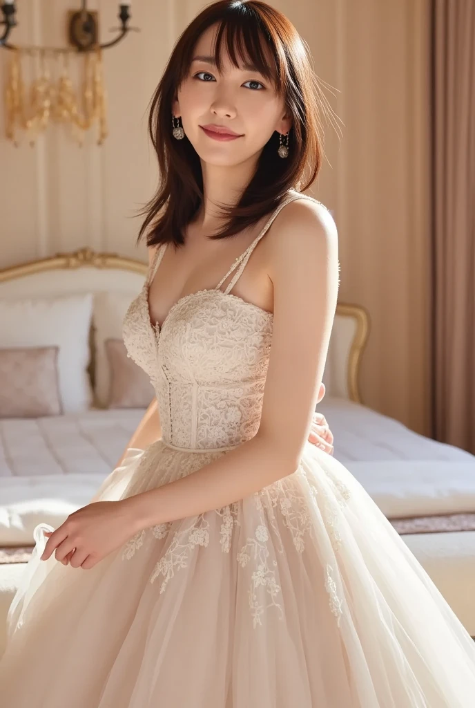 Hot sexy girl wore a tulle dress