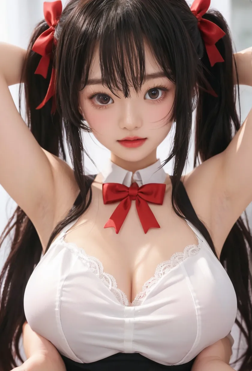 ultra realistic 8k cg, picture-perfect face, flawless, clean, masterpiece, professional artwork, 1girl, tokisaki kurumi, sexy, big breast, naked