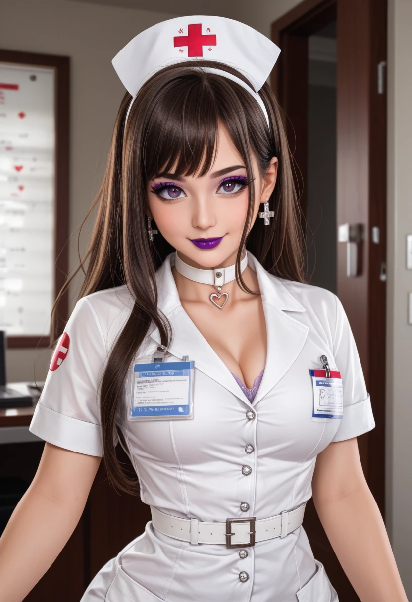 arafed nurse in uniform posing for a picture with a stethoscope, nurse girl, nurse, medical doctor, doctor, nurse costume, nurse's leather suit, close - fitting nurse costume, an alien robot naughty nurse, medic, (doctor), nursing, nurse uniform, with a stethoscope, surgeon, medical depiction, zenescope, sexy girl