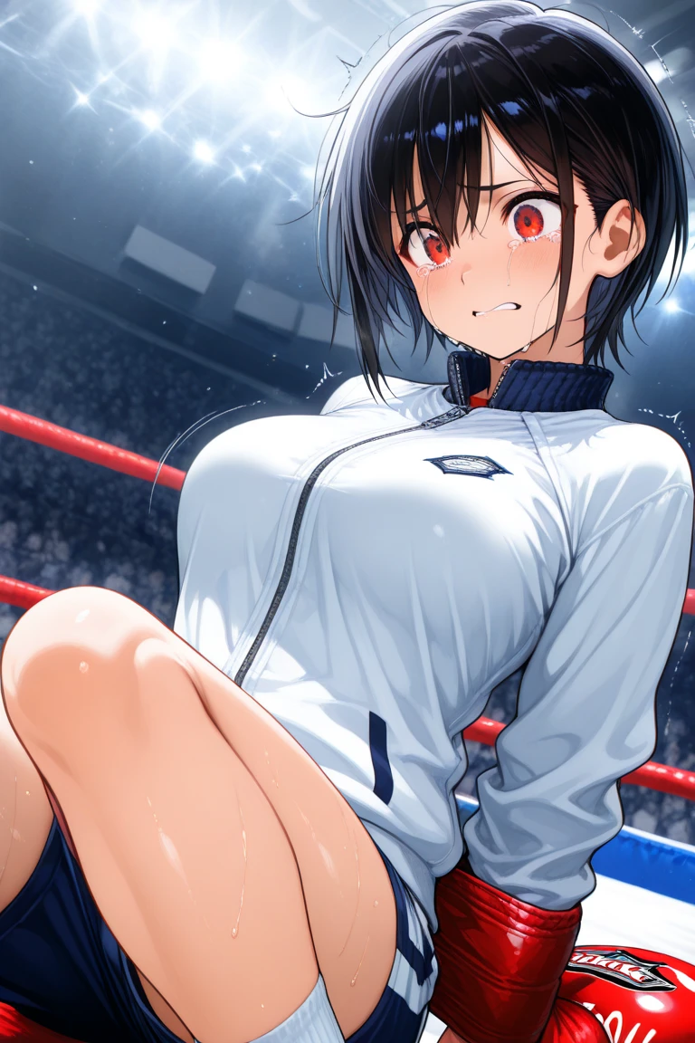 score_9, score_8_up, score_7_up, source_anime, takeda hiromitsu style, ((1girl, short stature)and(1shota boy, short stature)),hetero, (1girl, tall stature),(curvy:1.4), (rolling eyes:1.4),(trembling), (long hair,messy hair),white hair, red eyes, large breasts ,pale skin,shiny skin,erectile nipples, ((She wears Japanese clothes)), cum in pussy,(cum on clothes:1.4), cum on breasts,cum on body,cum facial, bukkake, cum in mouth,cum on hair,(excessive cum), (1shota boy, short stature:1.4),((smug)),small penis, dark-skinned shota boy,interracial, clothed sex, intercourse with a shota boy, reverse suspended congress,looking at viewer, sex, sex from behind, x-ray large penis, motion lines, (wrestling ring),