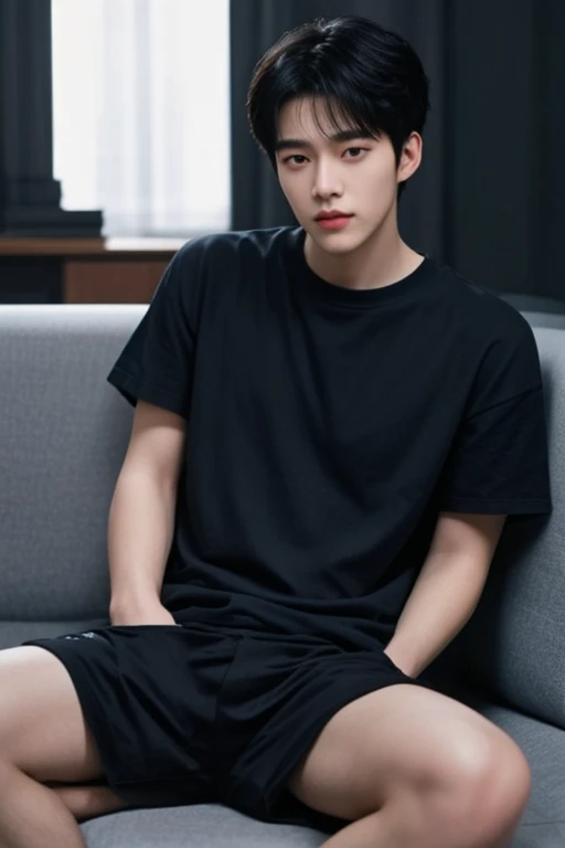 Arafed man sitting on a box wearing white shirt and black pants., kim doyoung, TaeJune Kim, Jinyoung Shin, cai xukun, hyung tae, pintar ulzzang, jungkook, Colección Off - White, Jung Jaehyun, Apagado - Estilo blanco, hong junio hyung, inspirado en jeonseok lee, cuchilla del grupo de drenaje, blanquecino, Choi soobin