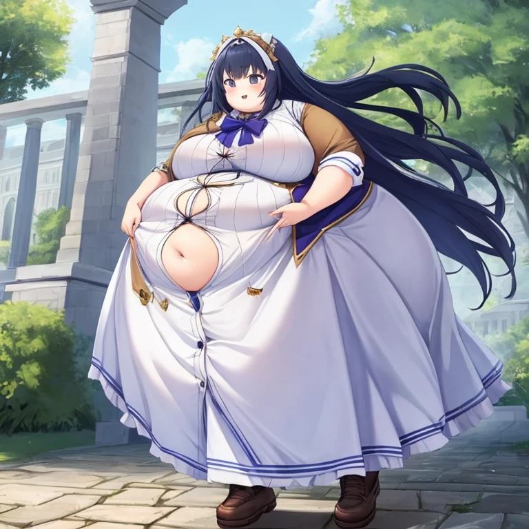 ((nsfw)),ultra-detailed, extremely detailed,((anime artstyle)),Masterpiece,(Best Quality),(Super Detail),(Very Delicate and Beautiful),((Solo)),(((full body))),full body,((detailed face and eyes)),perfect eyes, rendered eyes,jewel-like beautiful eyes,cry,((embarrassed,blush)),((1 pregnant princess in beautiful embroidery and jeweled gorgeous rococo ballgown with frilled voluminous full length hoop skirt)),(((heavily pregnant))),((Crinoline)),beautiful embroidery and jeweled gorgeous rococo ballgown with frilled voluminous full length hoop skirt,(large amount of straight hair,extremely voluminous Very Long straight Hair,Absolutely Long Straight Hair),sparkly skin,(((very gigantic boobs,skindentation))),Bursting breasts,cleavage,((fantasy castle,outdoors,outside the castle)),long_gloves,extremely gorgeousfull jeweled hair ornament,(bling-bling extremely gorgeousfull jeweled tiara),(luxurious jewelry),full body,beautiful embroidery and jeweled gorgeous rococo ballgown with frilled voluminous full length hoop skirt